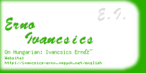 erno ivancsics business card